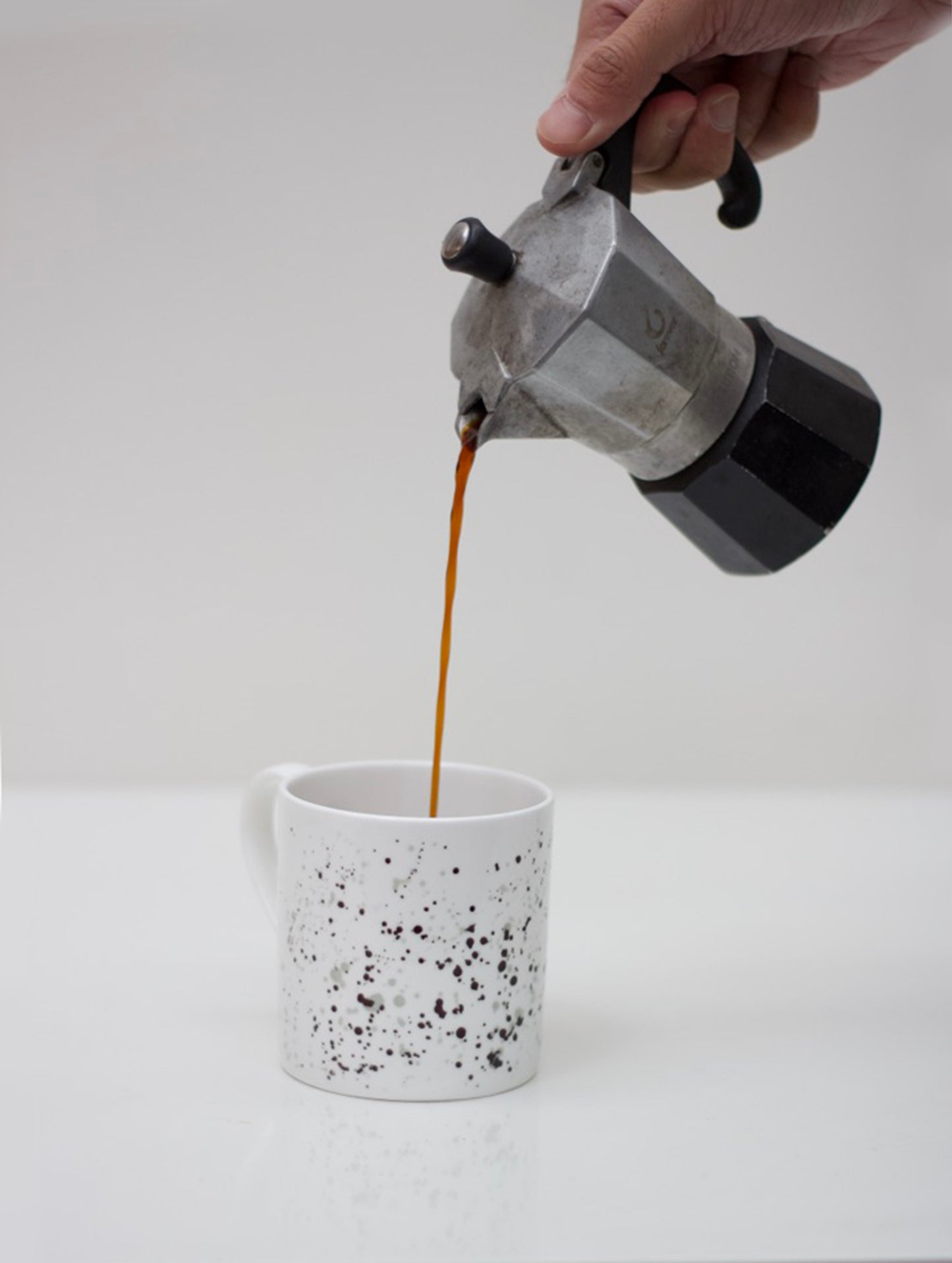 Black Splatter Bone China Mug