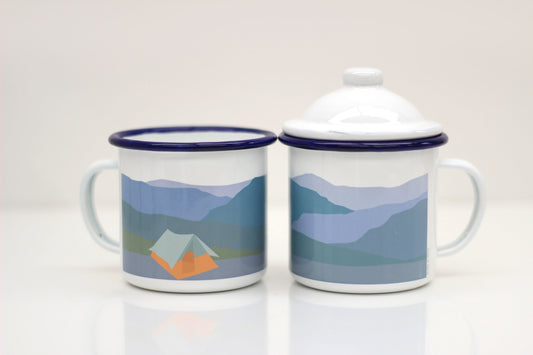 Weekend Explorer |  Tent Enamel Mug With Lid