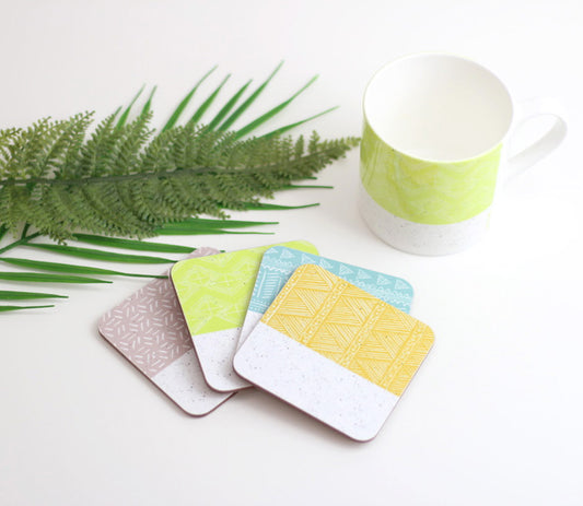 Sgraffito Coaster Set