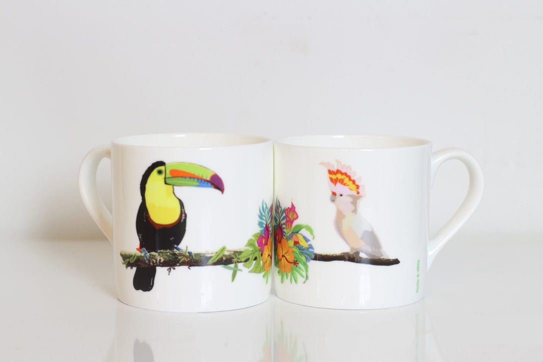 Set of Jungle Animal Bone China Mugs