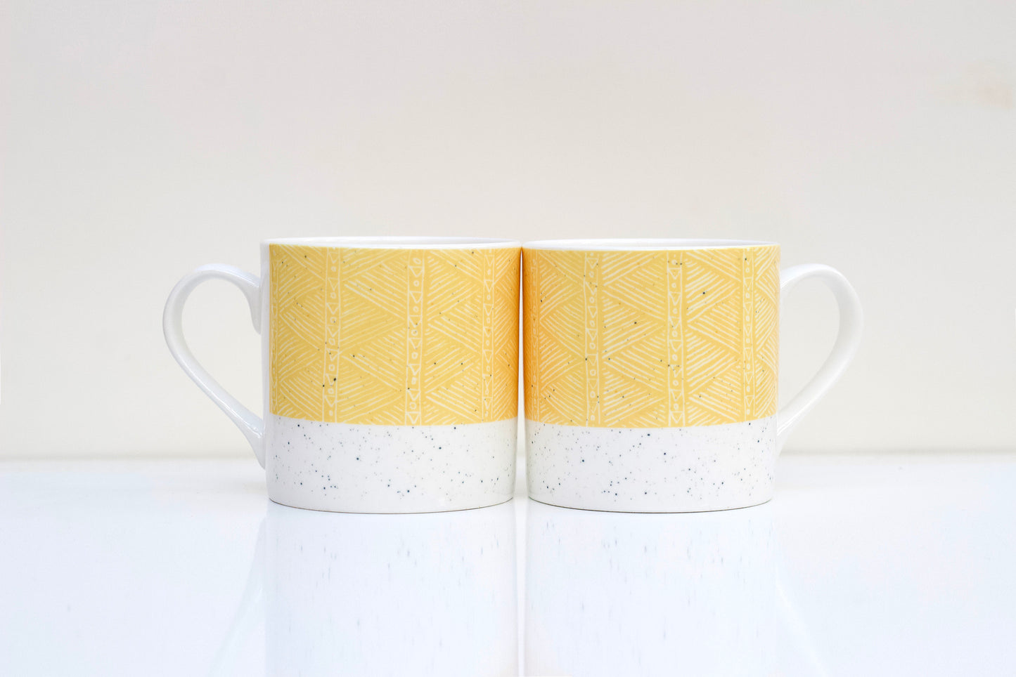 Sgraffito Orange Sand Bone China Mug