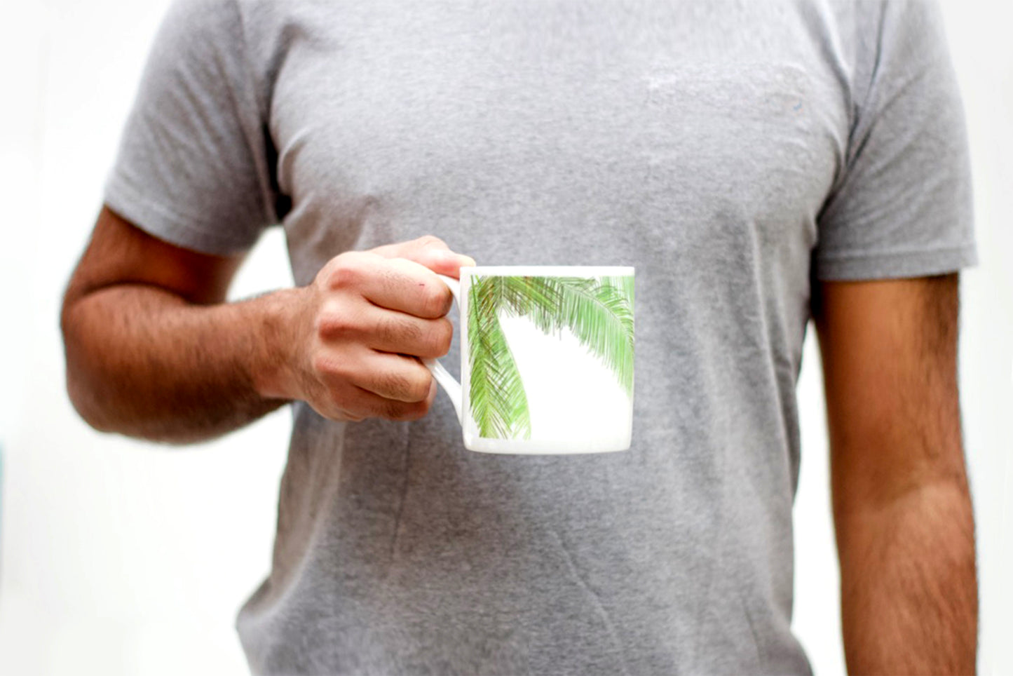 Palm Leaf Bone China Mug