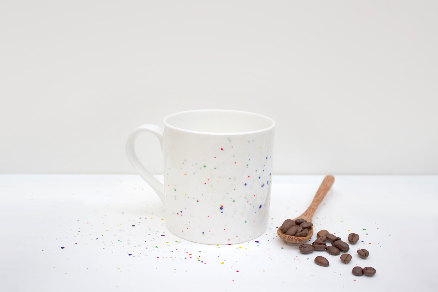 Multicoloured Splatter Bone China Mug