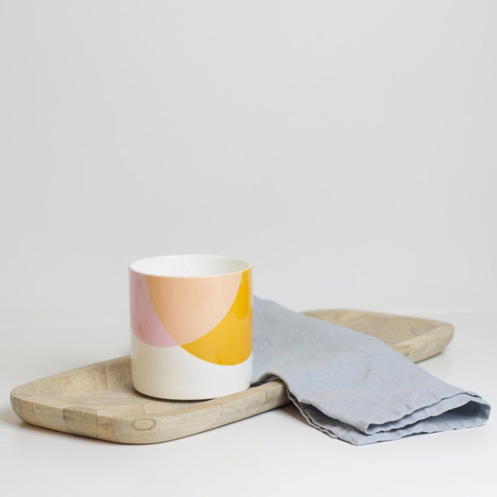 Orange|Pink Dip bone china mug