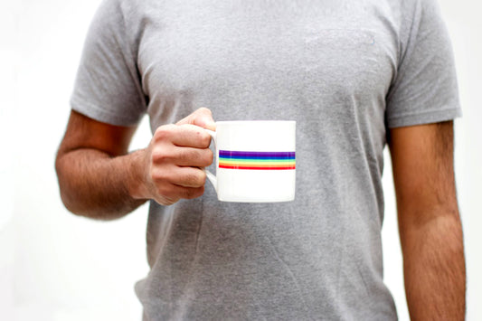 Retro Rainbow Bone China Mug