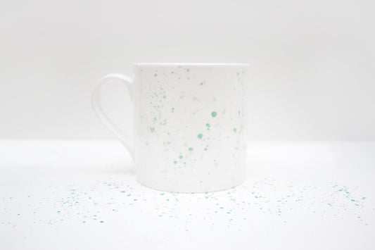 Teal Splatter Bone China Mug