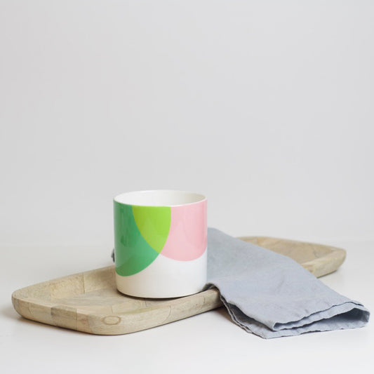 Pink|Green Dip Bone China Mug