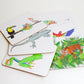 A set of placemats with various jungle animals depicted on them, including birds and reptiles.