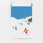 A digital print of a ski scene with skiers on a mountain, part of the Weekend Explorer collection.